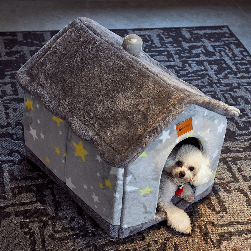 StarRoof™  Warm Foldable Plushy Pet House