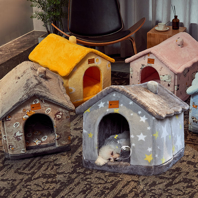 StarRoof™  Warm Foldable Plushy Pet House