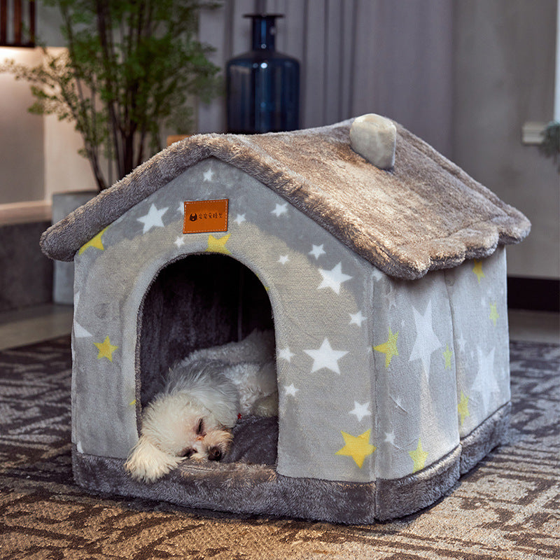 StarRoof™  Warm Foldable Plushy Pet House