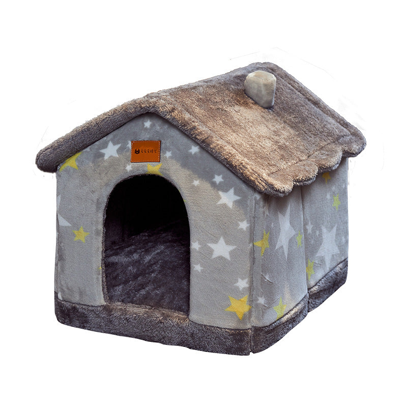 StarRoof™  Warm Foldable Plushy Pet House